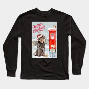 German Wirehaired Pointer Merry Christmas Santa Dog Long Sleeve T-Shirt